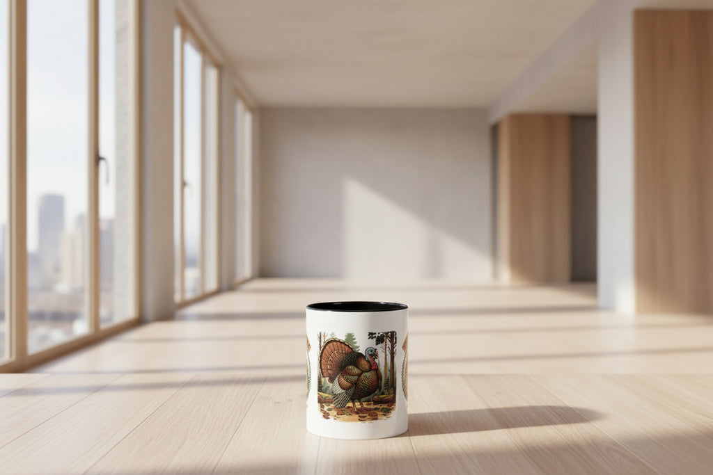 Turkey Hunting Coffee Mug — Rustic Wild Turkey Accent Mug (11/15 oz)