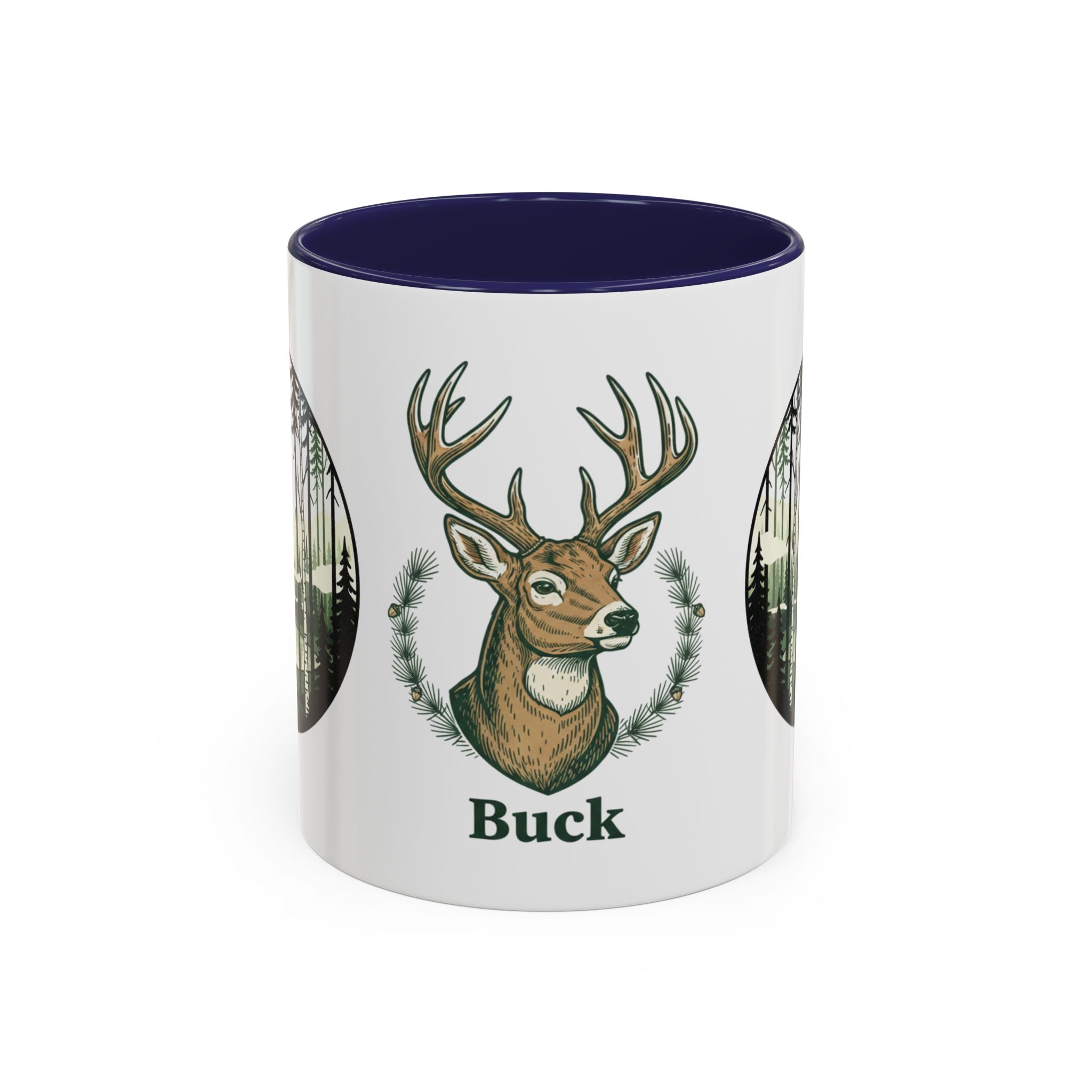 Buck Deer Coffee Mug — Forest Scenic Accent Mug (11/15oz)