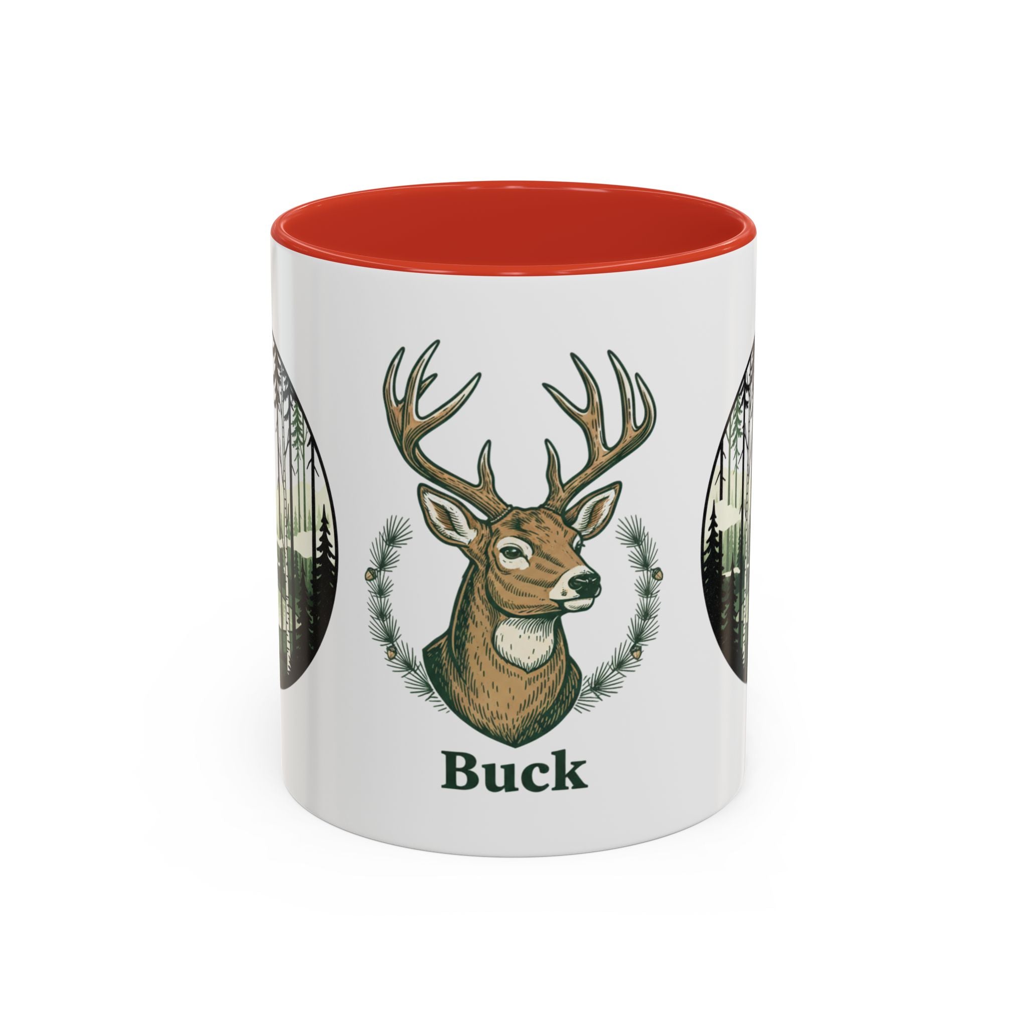 Buck Deer Coffee Mug — Forest Scenic Accent Mug (11/15oz)
