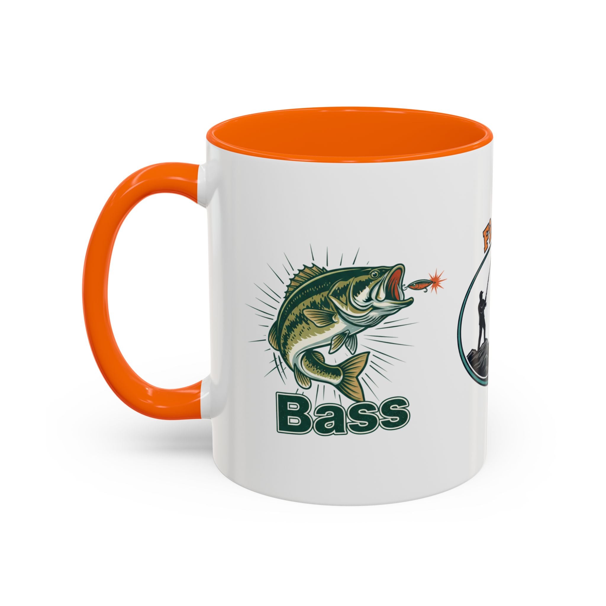 Fishing Mug — Animated Trout & Angler Coffee Cup (11/15oz)