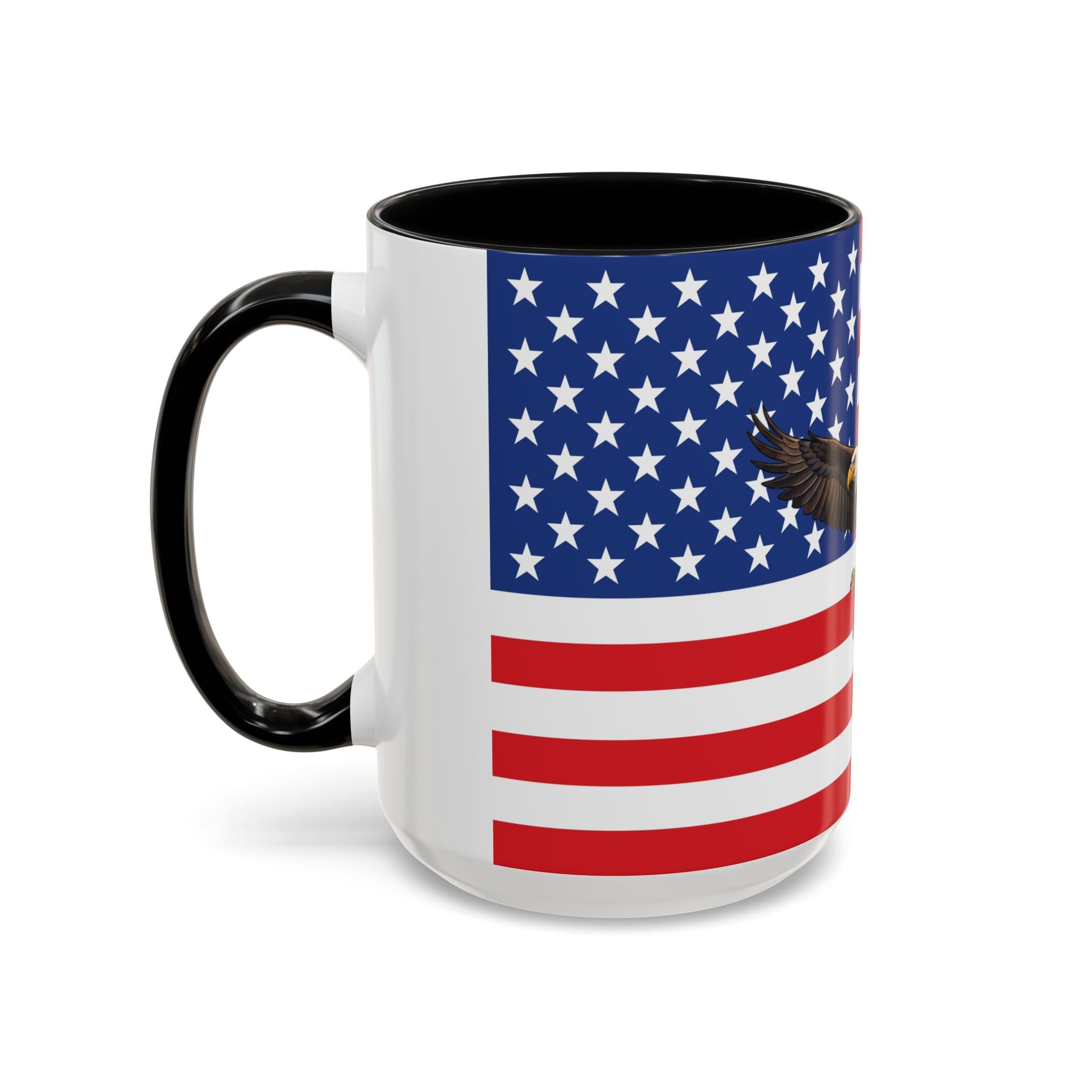 American Flag Mug with Bald Eagle – Patriotic Coffee Cup (11/15oz)