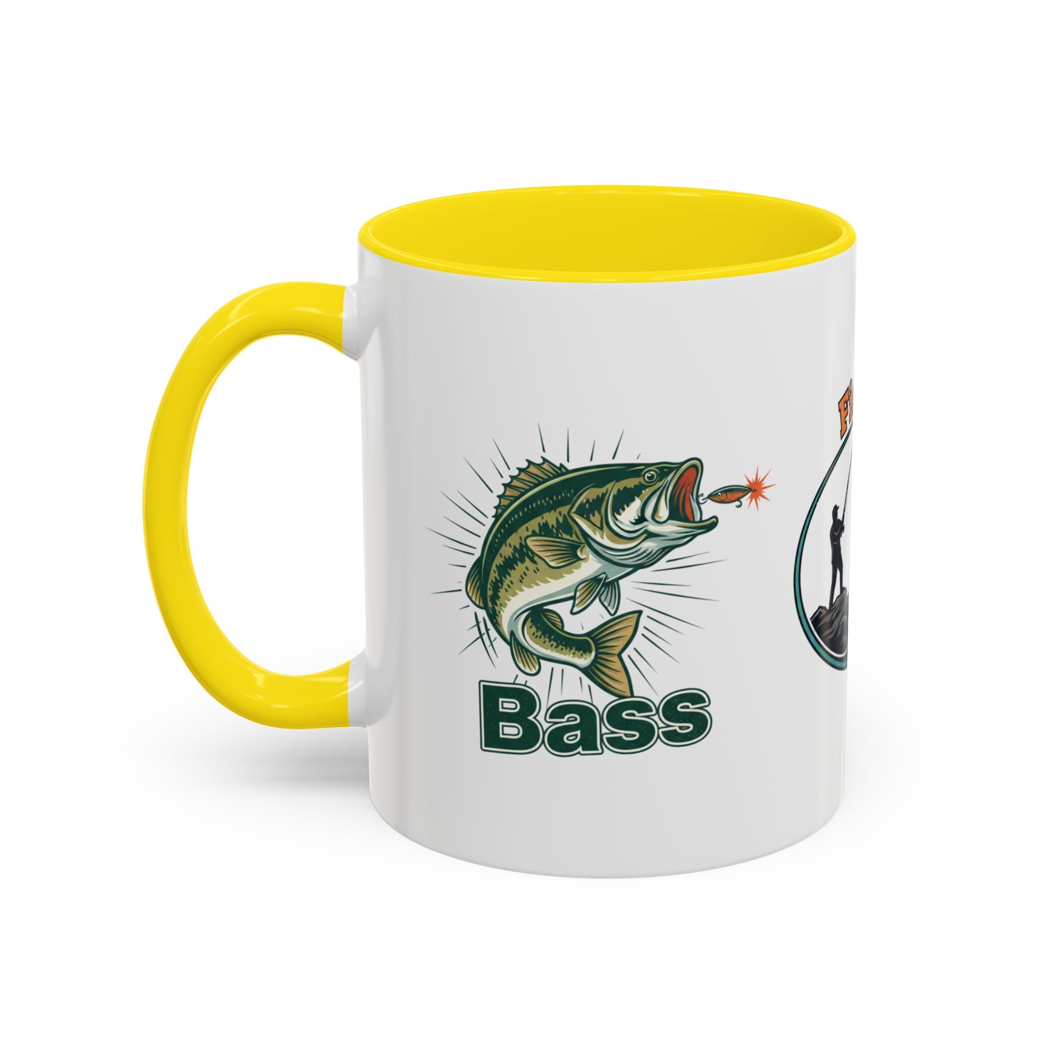 Fishing Mug — Animated Trout & Angler Coffee Cup (11/15oz)