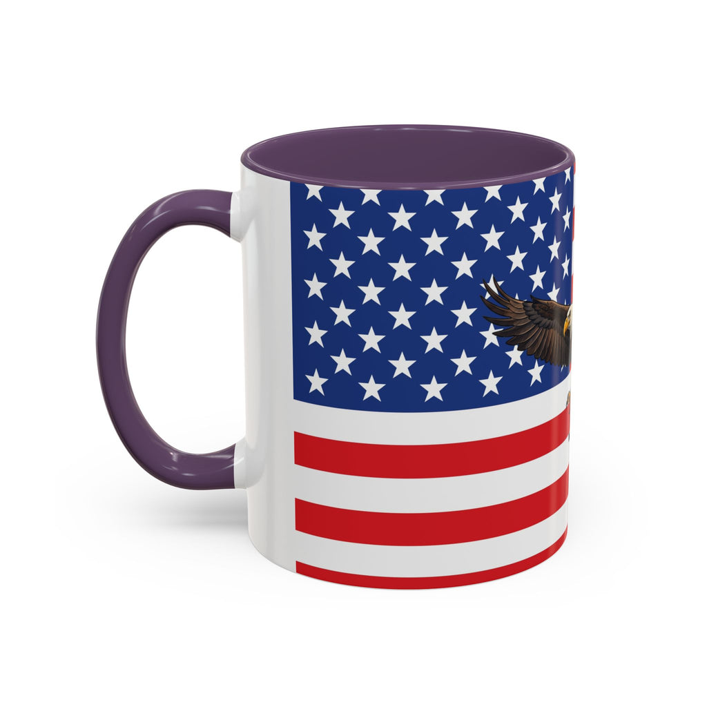 American Flag Mug with Bald Eagle – Patriotic Coffee Cup (11/15oz)