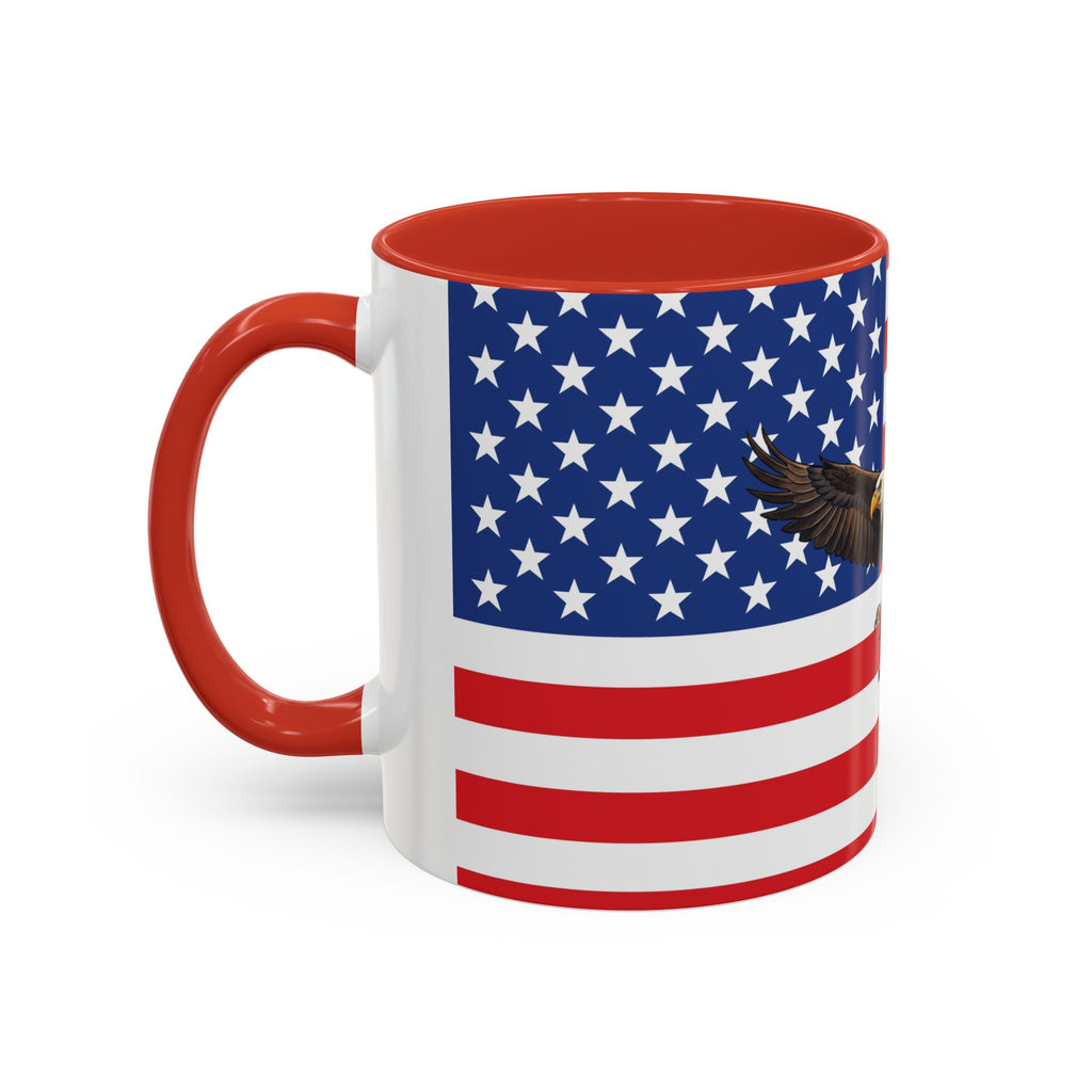 American Flag Mug with Bald Eagle – Patriotic Coffee Cup (11/15oz)