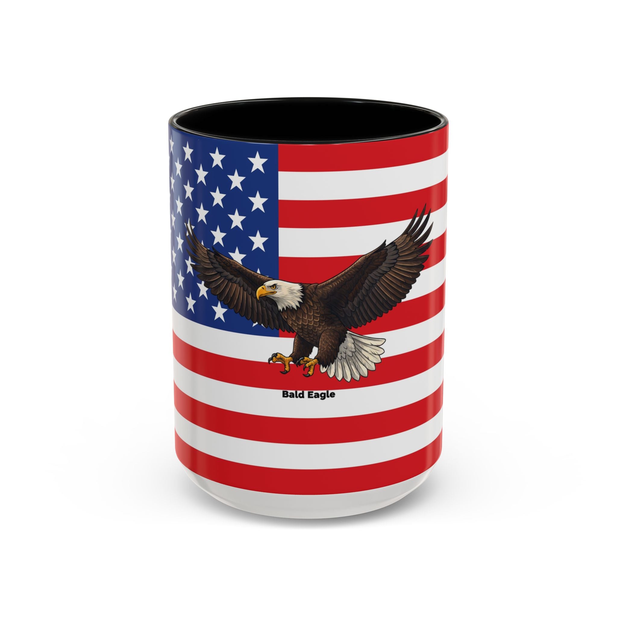 American Flag Mug with Bald Eagle – Patriotic Coffee Cup (11/15oz)