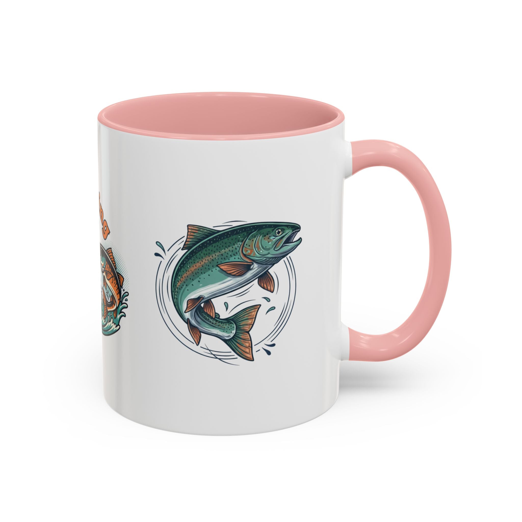 Fishing Mug — Animated Trout & Angler Coffee Cup (11/15oz)