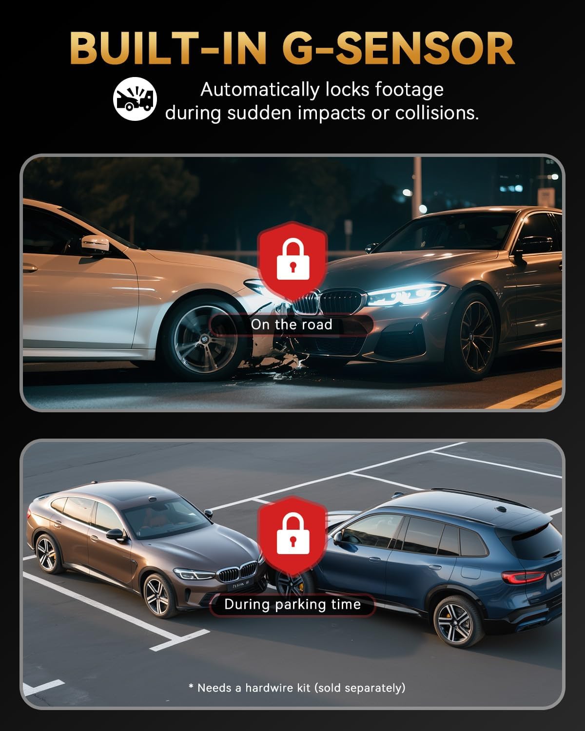 TwinView Road Guardian Dual Dash Cam - Front & Rear with Night Vision & GPS