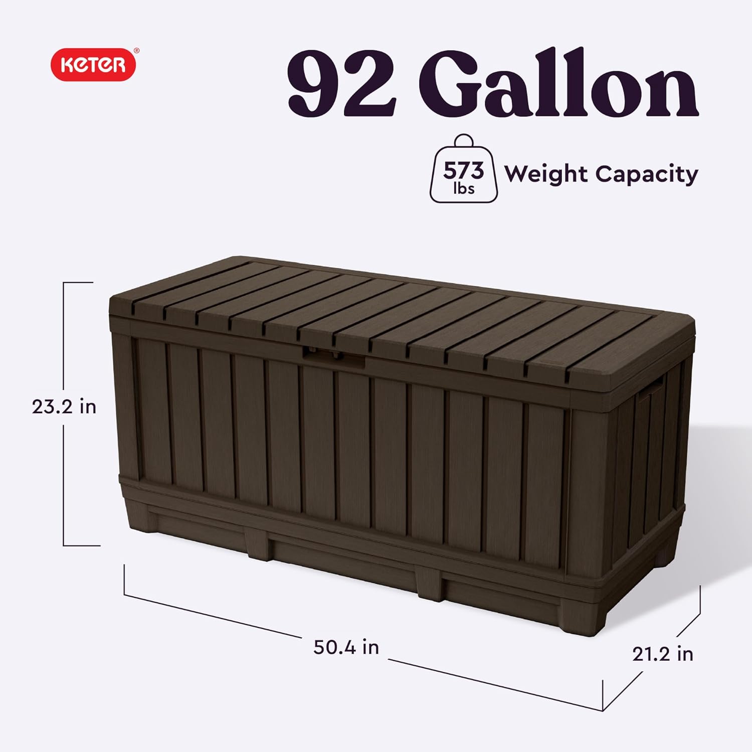 Kentwood Outdoor Resin Deck Chest – Weather-Resistant Patio Storage & Extra Seating