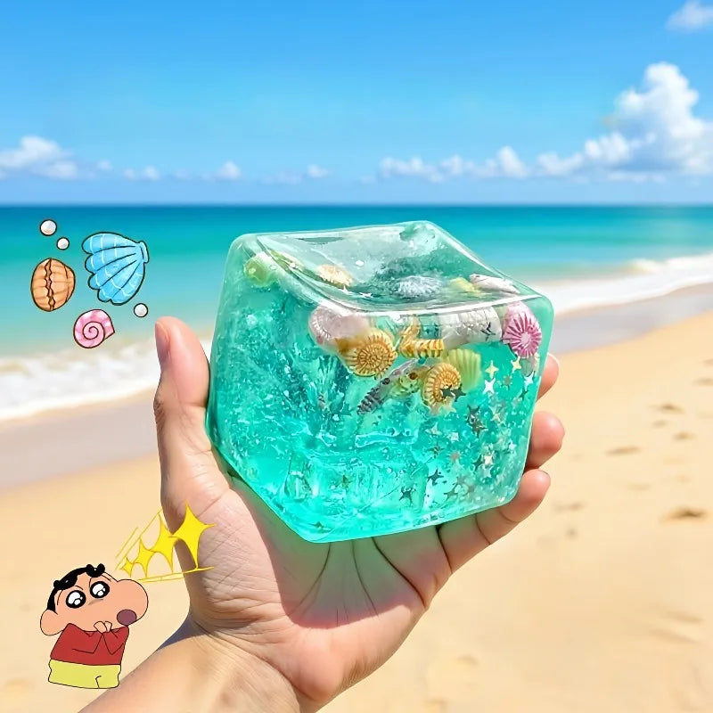 Ocean Star Squishy Stress Cube – Soft Sensory Squeeze Toy