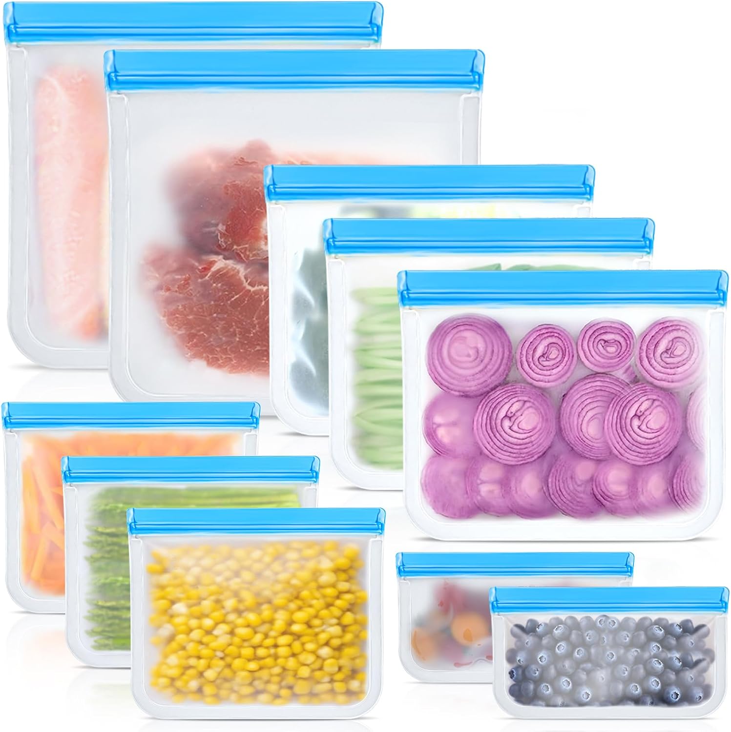 Reusable Silicone Food Storage Bags - Leakproof & Eco-Friendly