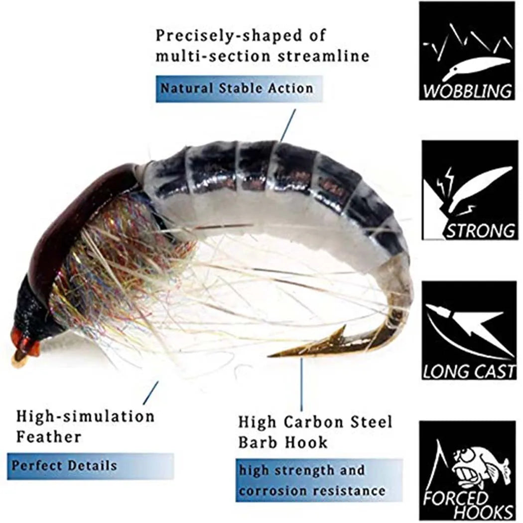 Realistic Trout Fly Set