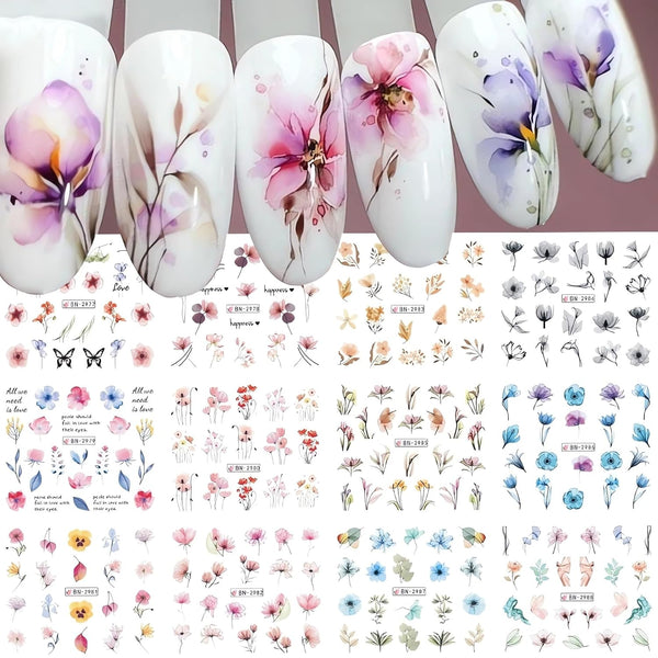 Bold Floral Nail Decals