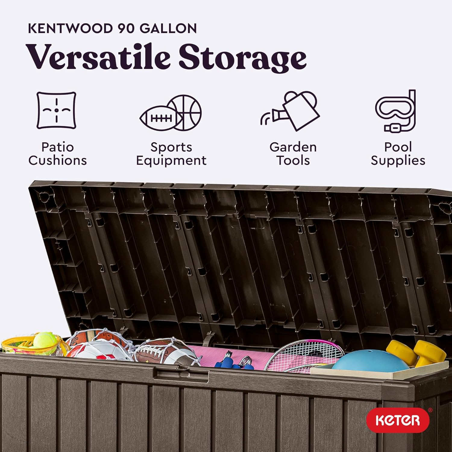 Kentwood Outdoor Resin Deck Chest – Weather-Resistant Patio Storage & Extra Seating
