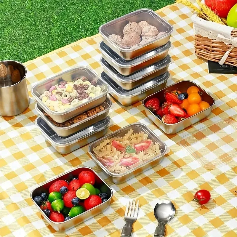 Stackable Stainless Steel Meal Prep Containers - Leak-Proof Lunch Boxes