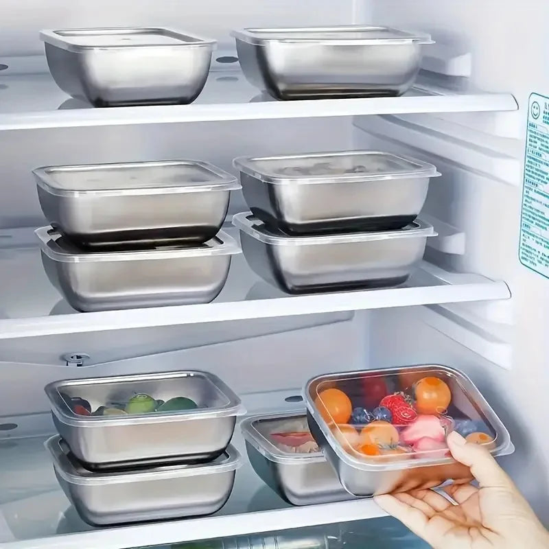 Stackable Stainless Steel Meal Prep Containers - Leak-Proof Lunch Boxes