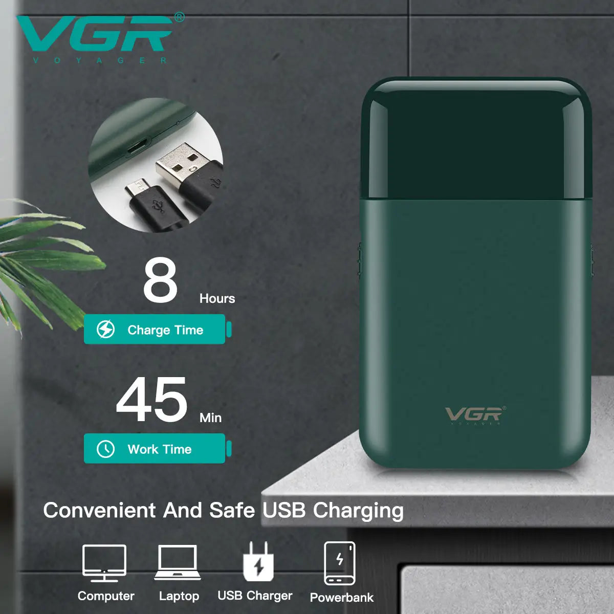 VGR Mini Pocket Shaver Pro
