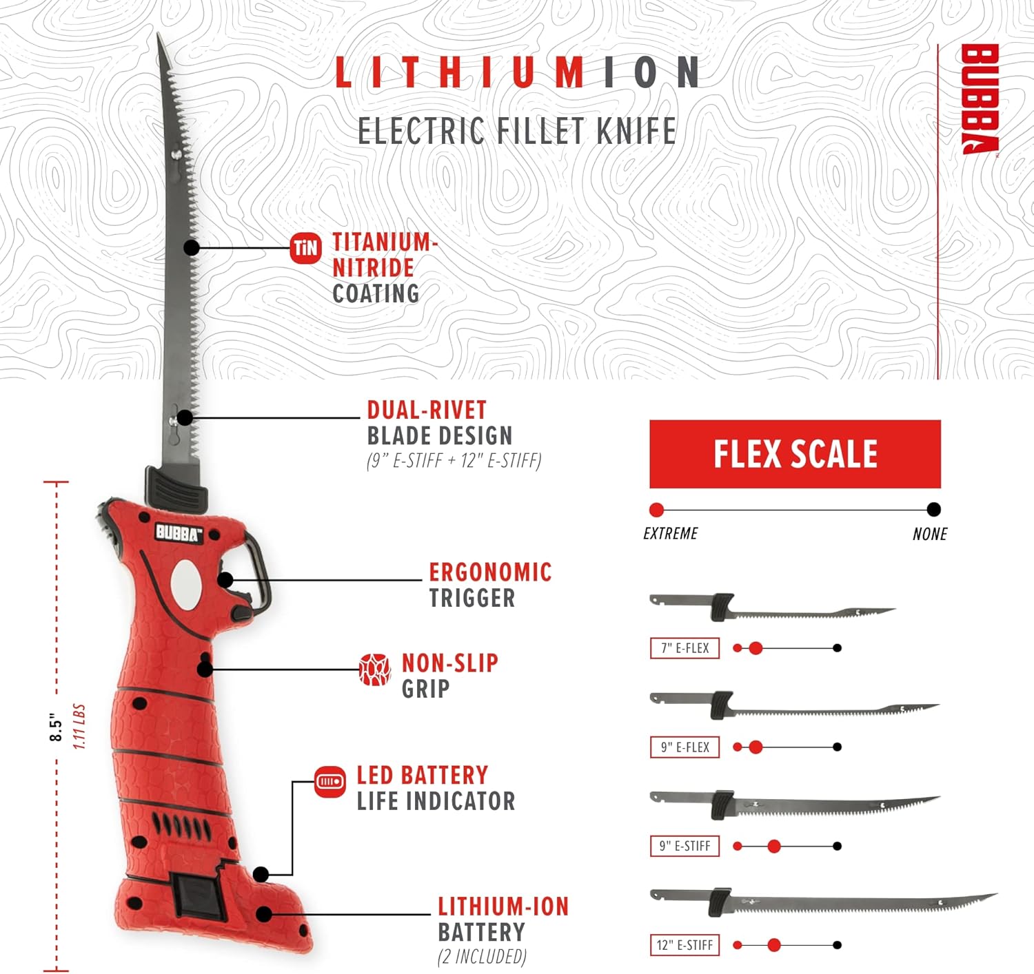 BUBBA Cordless Fillet Knife Pro - Professional Electric Fishing Knife with Powerful Motor