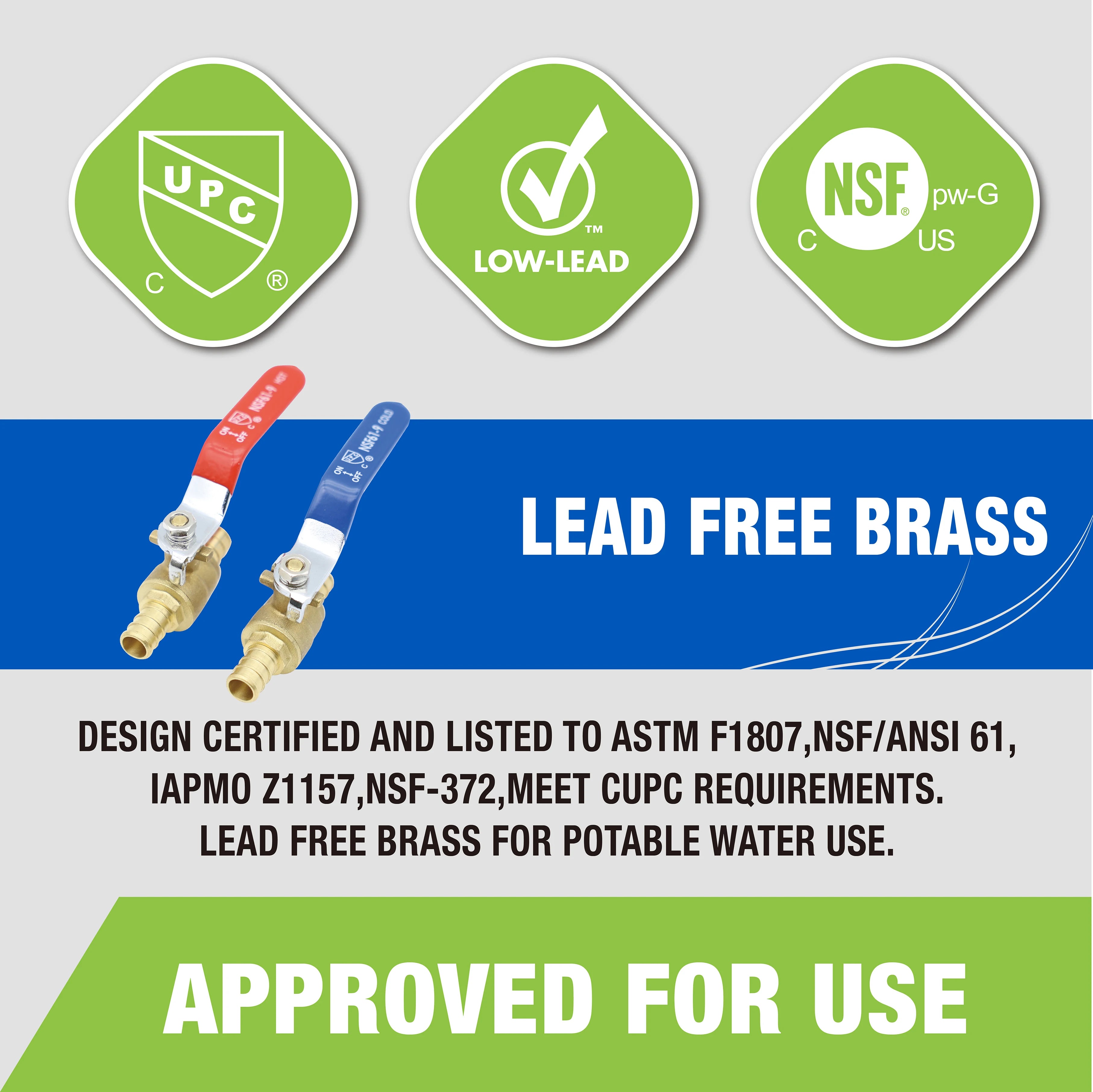 CrimpF PEX Full-Port Brass Ball Valve