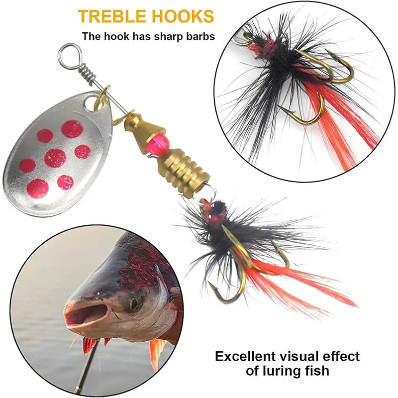 Fast Spin Metal Spoon Fishing Lure – High-Reflective Multi-Pack