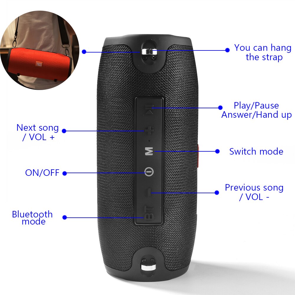 360° Waterproof Bluetooth Speaker – Portable, Rugged & Loud